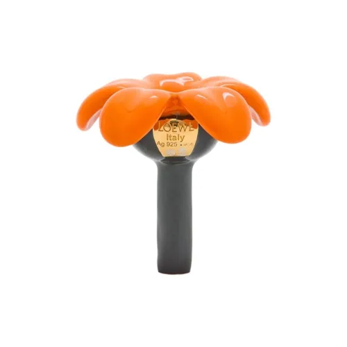 LOEWE 925 Sterling Silver Enamel Gold-Plated Pendants Men's Orange