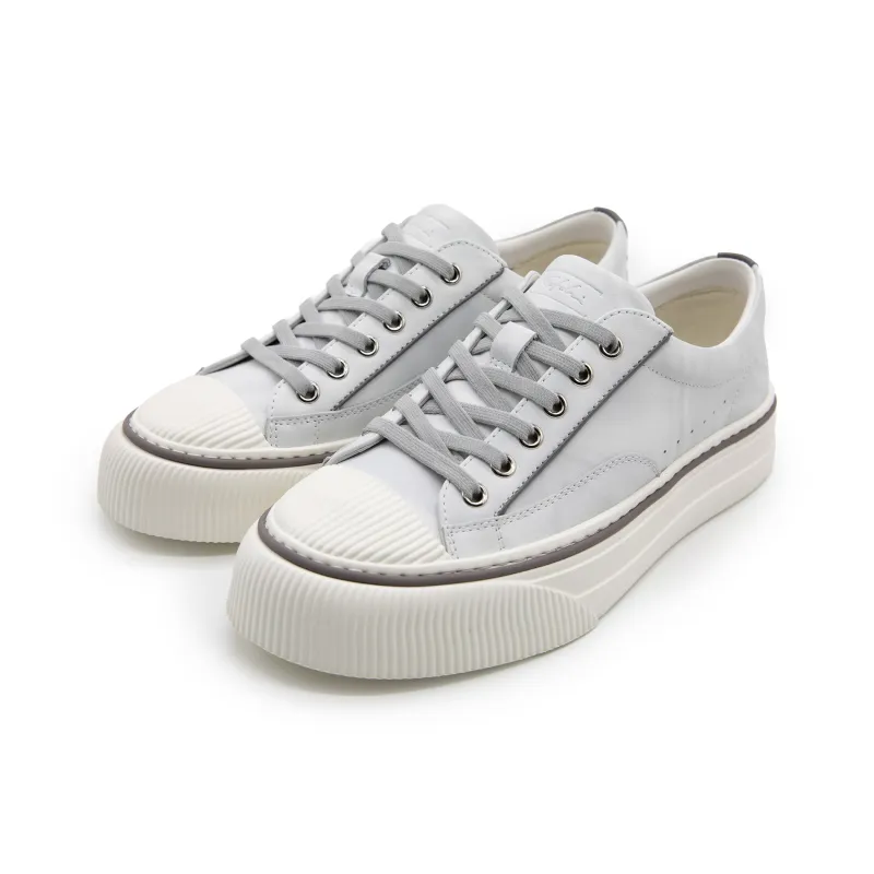 Satchi Low-Top Skateboard Shoes Men's White Gray-2
