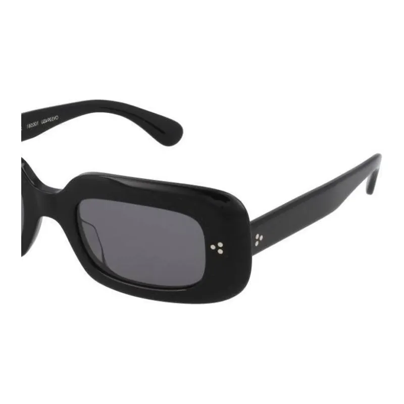 Oliver Peoples Plastic Metal Square Sunglasses Unisex Black-3