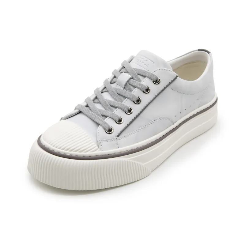 Satchi Low-Top Skateboard Shoes Men's White Gray-1