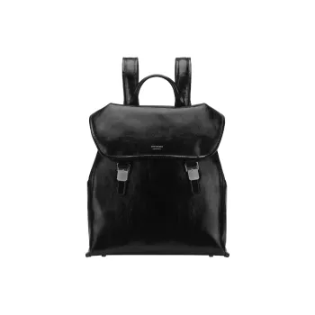 Tanita West Cow Leather Backpack Large Size Unisex Black