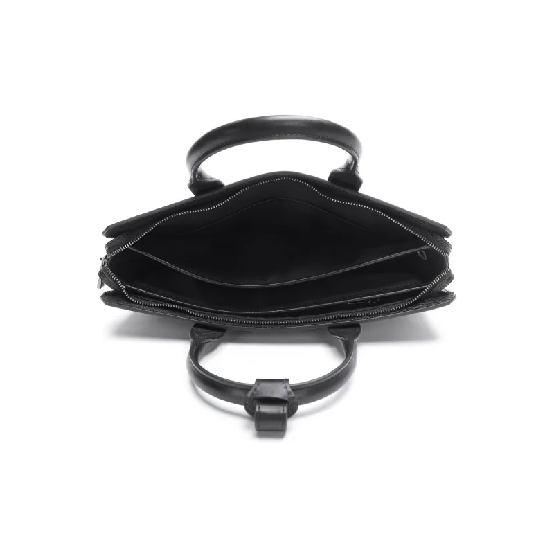 ELLE HOMME Cow Leather Official Briefcase Regular Men's Black-5
