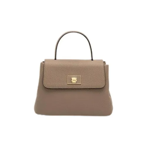 HONGU Cow Leather Handbag Small Size Women's Elephant Gray/Pitch Black