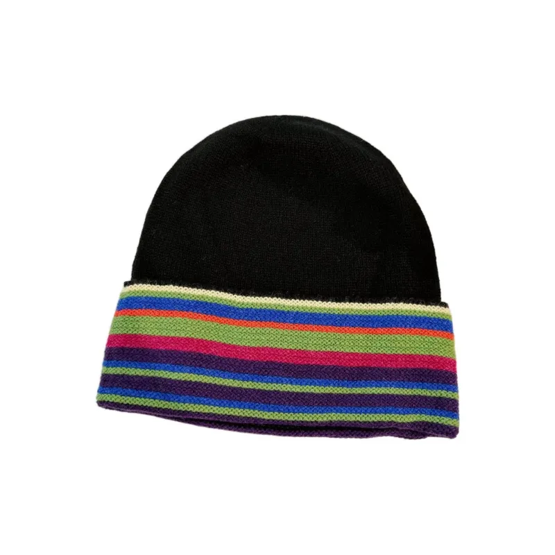 CHANEL Knitted Fabric Beanies Women's Black-1