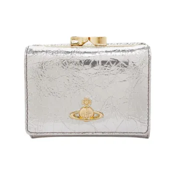 Vivienne Westwood Leather Wallet Small Size Women's Silver