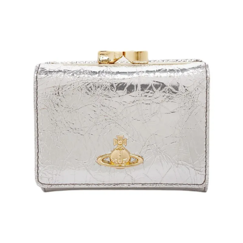 Vivienne Westwood Leather Wallet Trumpets Women's Silver-0