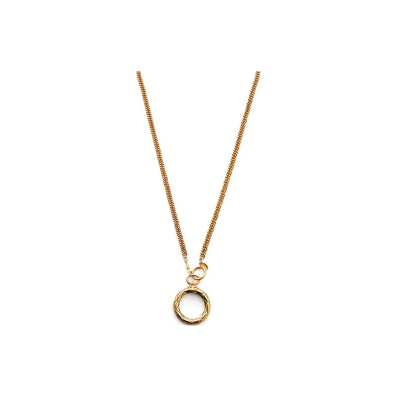 CHANEL 1980s Cc Pendant Necklace-0