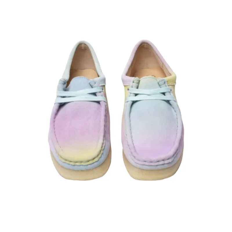 Clarks Originals Wallabee White Blue Women's-3
