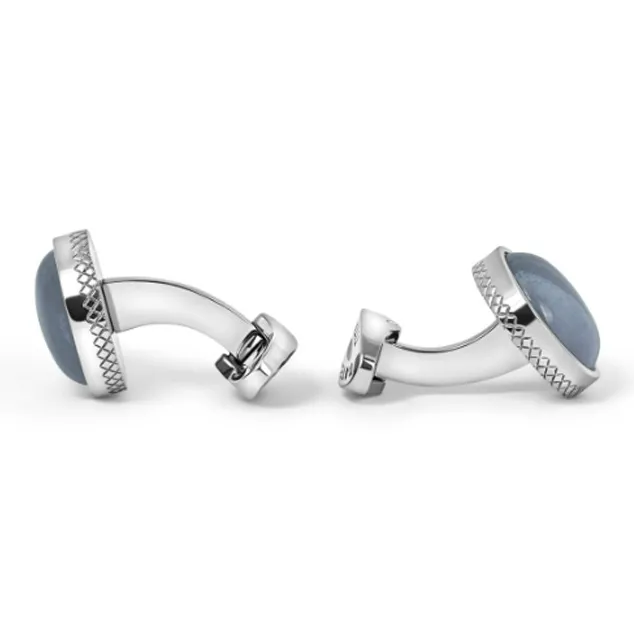 TATEOSSIAN Titanium, Agate Cufflinks Men's Blue-2