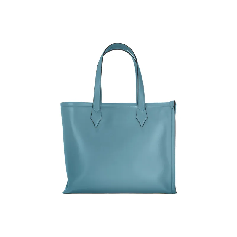 MONTBLANC Calfskin Tote Bag Shopping Bag Handbag Medium Size Women's Smoke Blue-2
