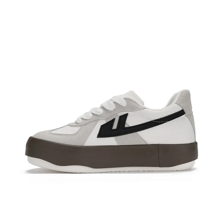 Warrior Cushioning Wear-Resistant Low-Top Casual Shoes Unisex White Gray Black-0