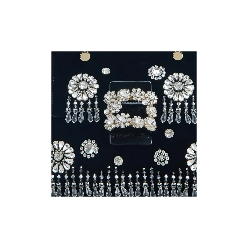 Roger Vivier Velvet Clutches Handbags Mini Women's Black-2