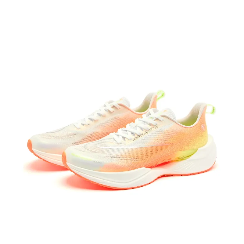 QIAODAN Feiying TEAM3.0 Cushioned Slip-Resistant Abrasion-Resistant Low-Top Casual Running Shoes Men's White Orange-2