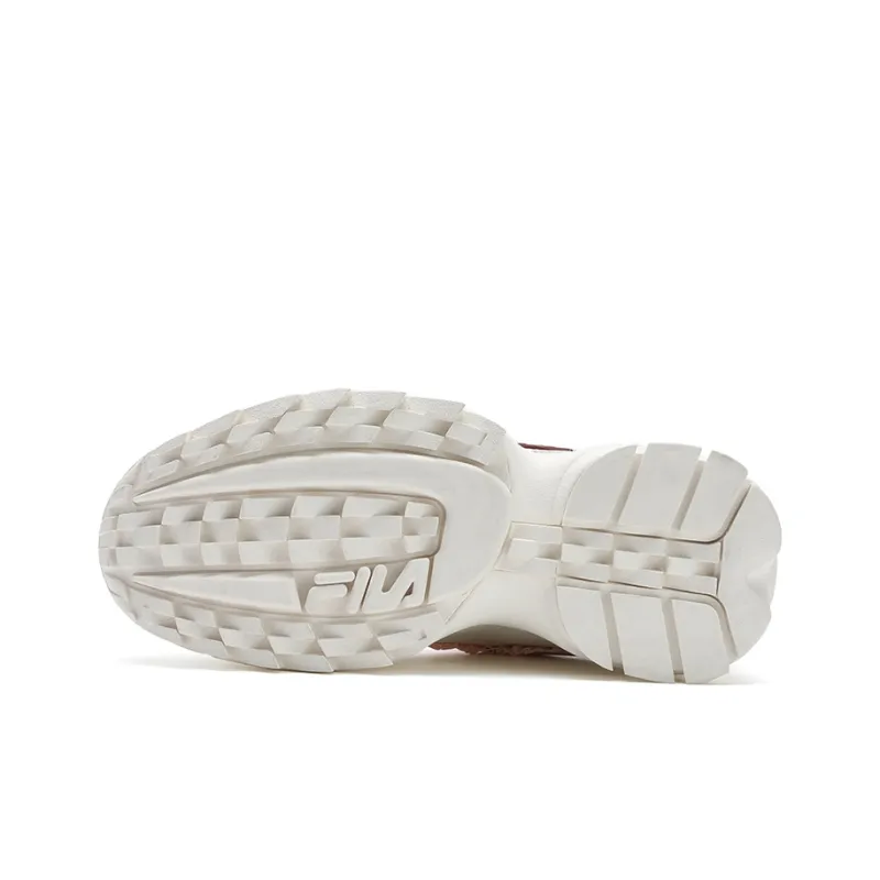 FILA Disruptor 2 Cushioning, Wear Resistant Low Top Casual Shoes Women's White Red-5