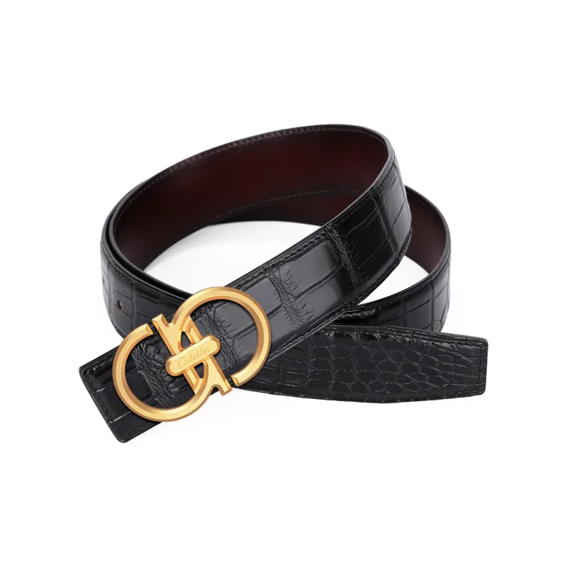 CATELLES Crocodile Leather Leather Belts Men's 3.5cm-8