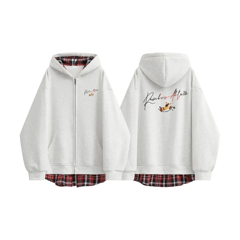 MIIOW Trend Party Series Sweatshirt Unisex Heather Gray & Red-11