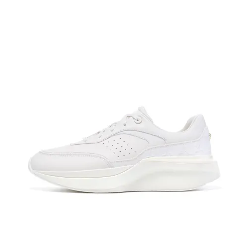 LI NING 1990 Wear Resistant Breathable Height Increasing Low Top Casual Shoes Men's Ecru