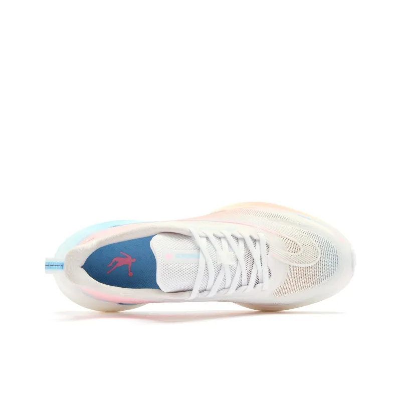 QIAODAN Feiying TEAM3.0 Cushioning Anti-Slip And Wear-Resistant Low-Top Casual Running Shoes Women's White Pink Blue-3