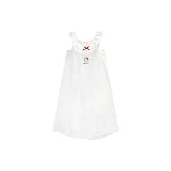 GUKOO x Hello Kitty Sanrio Series Nightgown Women's Jade White