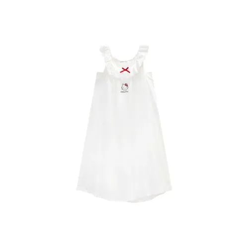 GUKOO x Hello Kitty Sanrio Series Nightgown Women's Jade White
