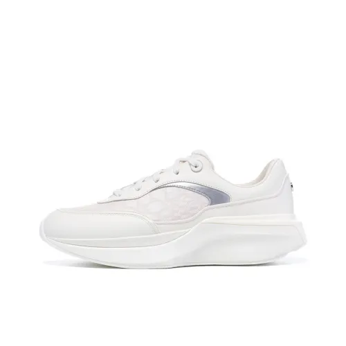 LI NING 1990 Cushioning Height Increasing Rebound Low Top Casual Shoes Women's White