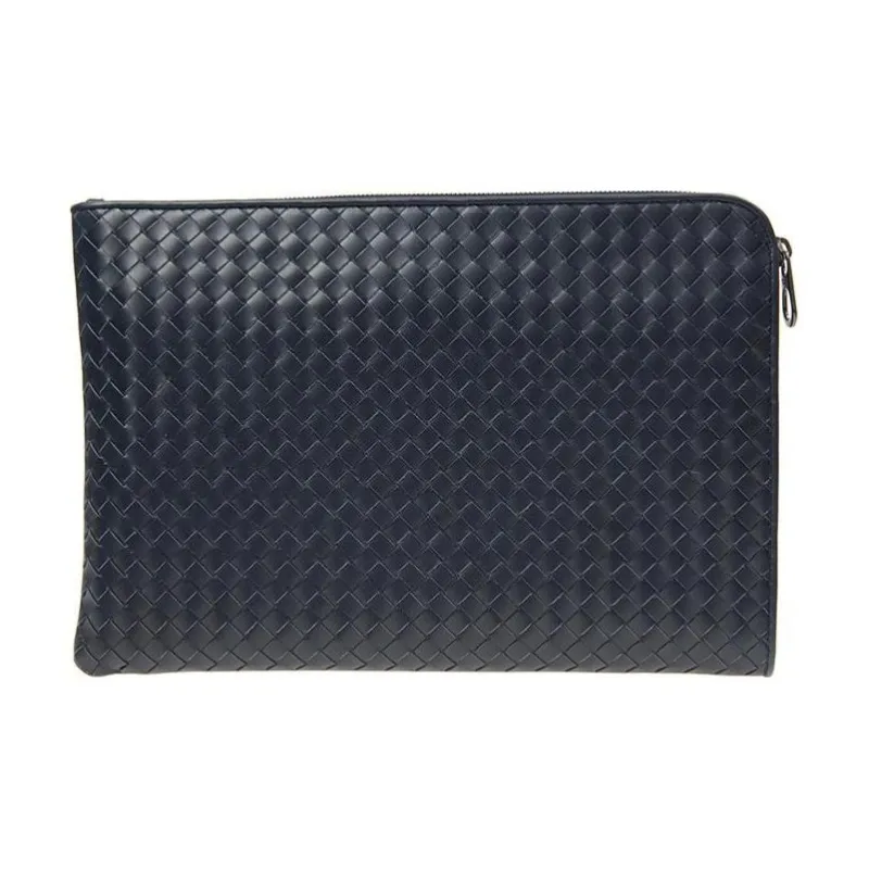Bottega Veneta Cow Leather Clutch Men's Navy-0
