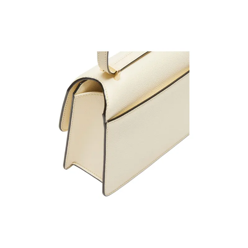 Valextra Calfskin Shoulder Bag, Crossbody Bag Mini Women's White-4