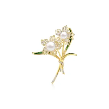 ZANC White Shell Brooches Women's