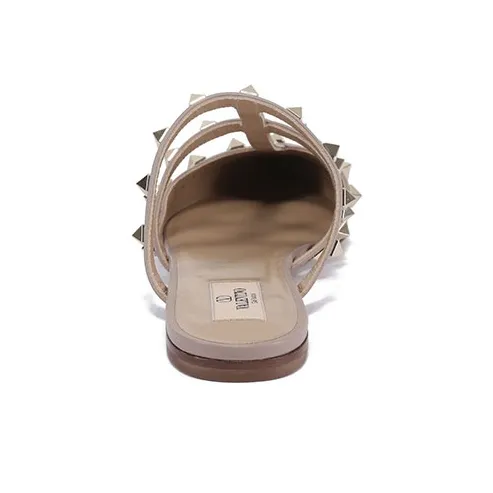 Valentino ROCKSTUD Closed Toe Slippers Women's Ivory White-3