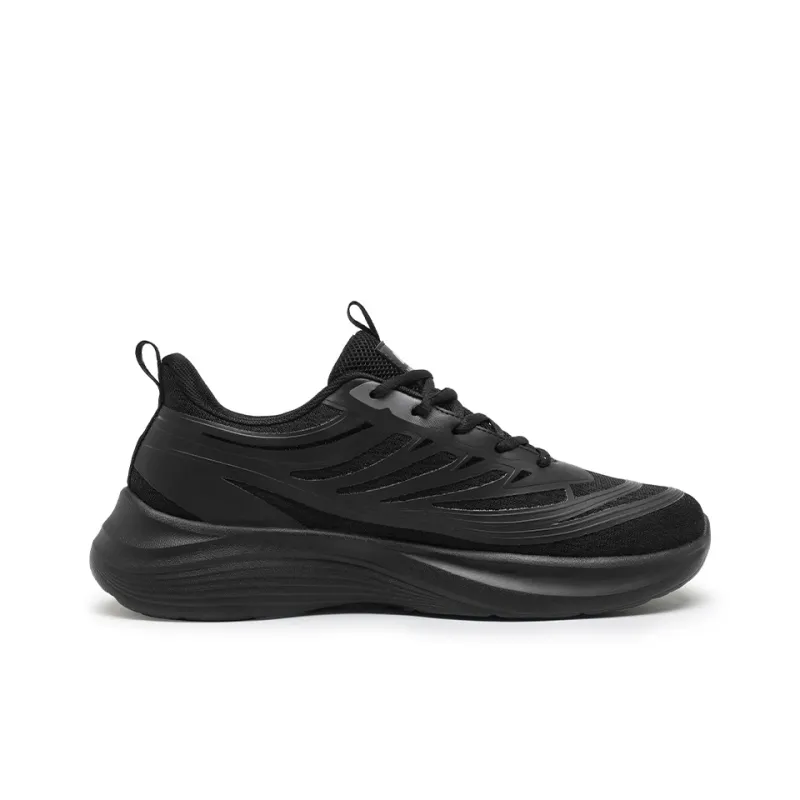 Warrior Cushioning Breathable Lightweight Low Top Casual Training Long Distance Running Running Shoes Men's Black-1