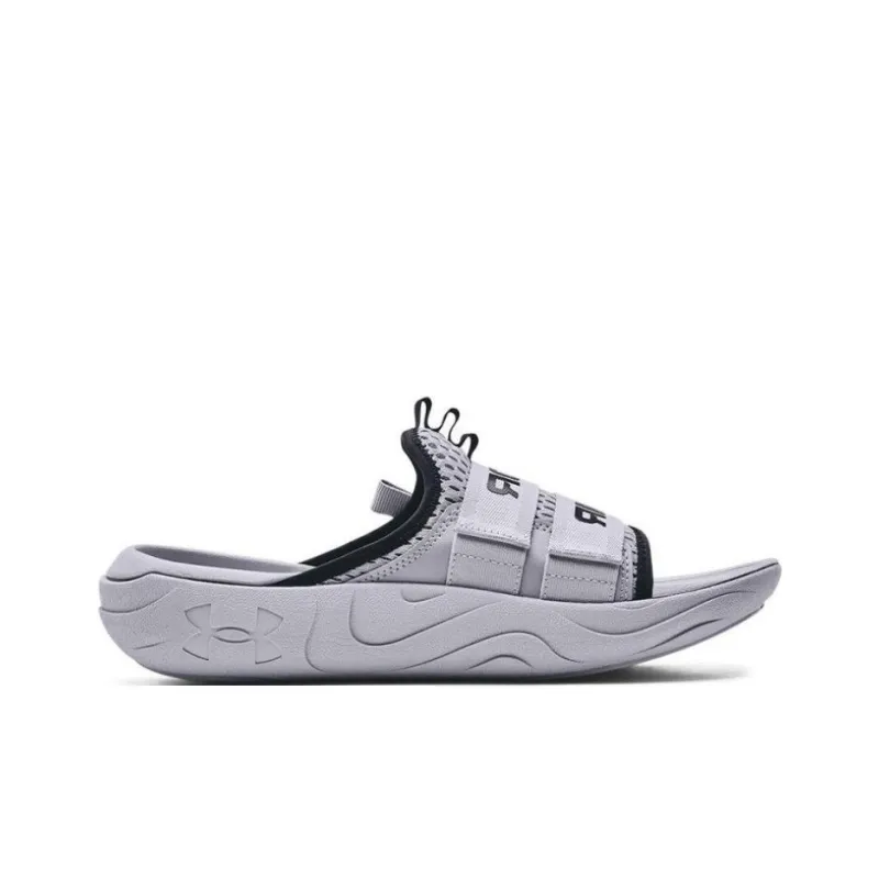 Under Armour Alpha Rubber Sole Slide Slippers Unisex Gray Black-1