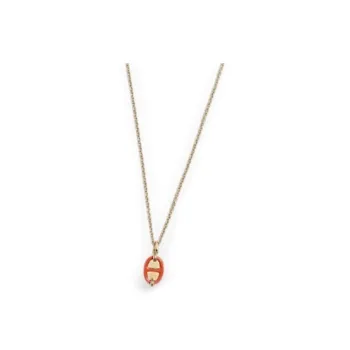 HERMES Metal Necklaces Women's Orange