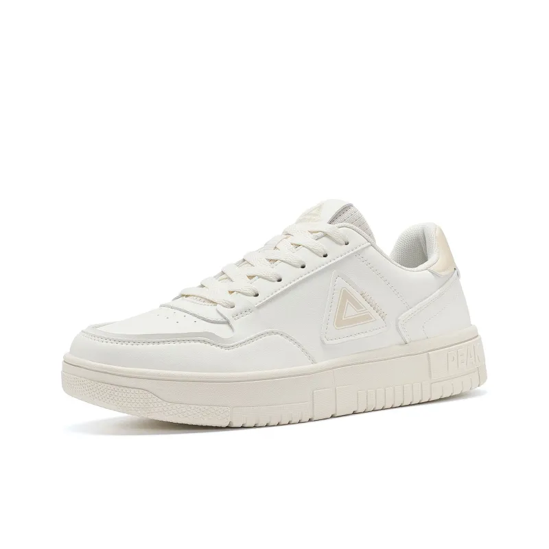 PEAK Air Force 1 Cushioning Coverage Lightweight Breathable Slip Resistant Low Top Skateboard Shoes Canvas White-2