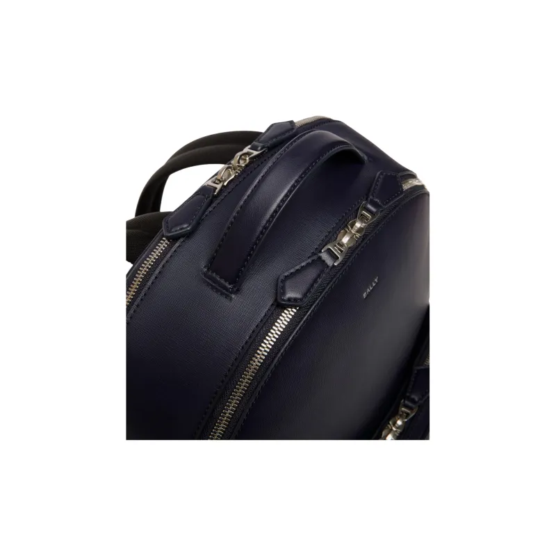 BALLY Cow Leather Backpack Regular Men's Dark Blue-3