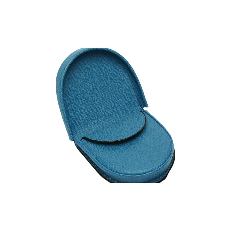 Valextra Cow Leather Coin Purse Unisex Cobalt Blue-3