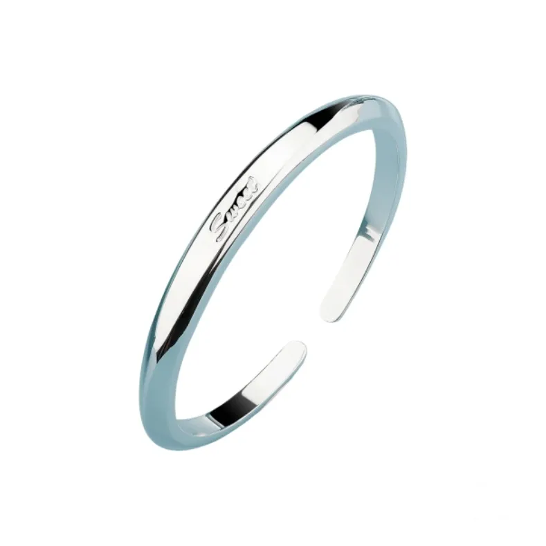 QINGFU 999 Fine Silver Bangle Niche Advanced Youth Women's-0