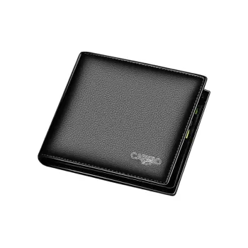 CARTELO Top Grain Cow Leather Wallet Small Size Unisex Black