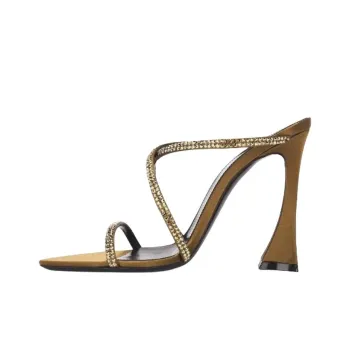 SAINT LAURENT Slide Slippers Women's Olive Green