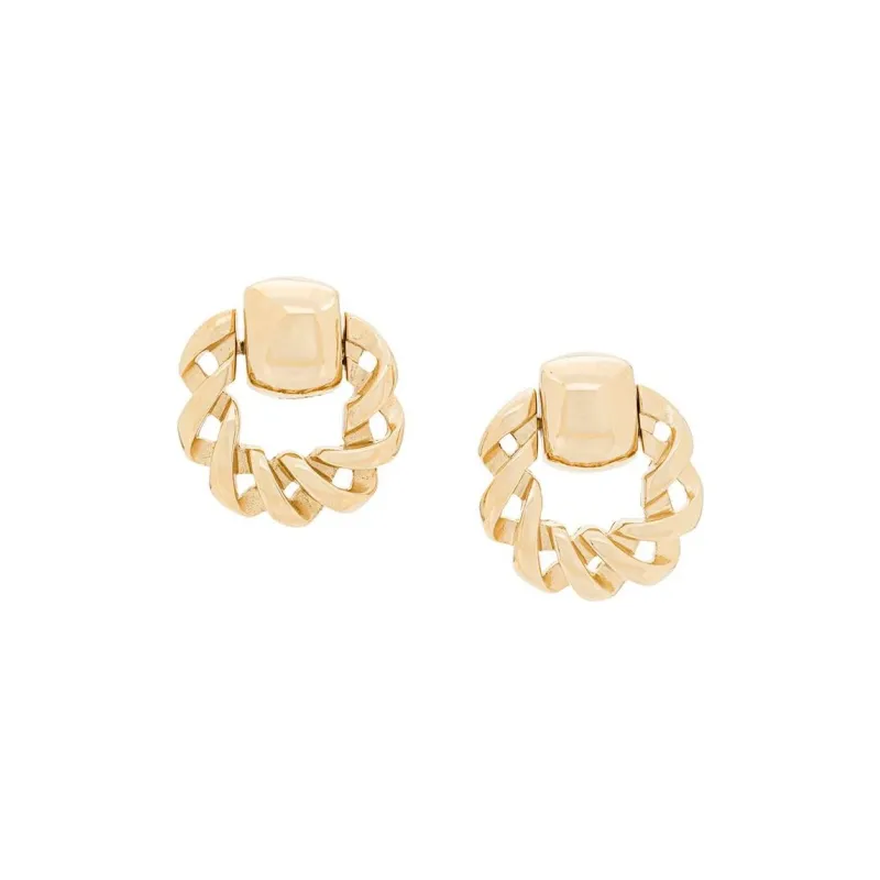 Givenchy 1980's Twisted Hoop Earrings-0