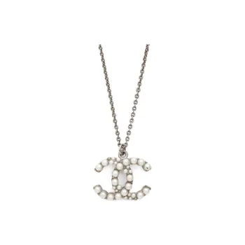 CHANEL 2014 Cc Logo Faux-pearl Pendant Necklace
