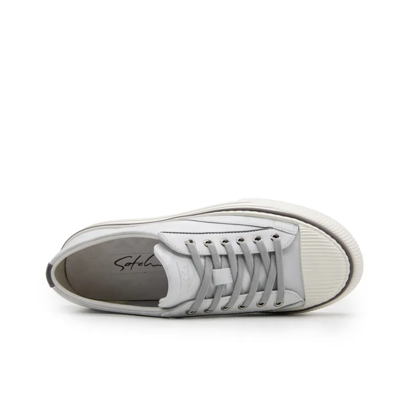 Satchi Low-Top Skateboard Shoes Men's White Gray-3