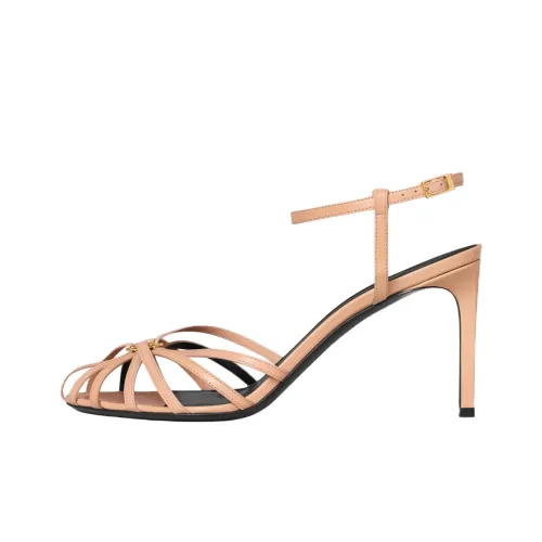 CELINE Triomphe Strap Sandals 8.5cm Women's Beige