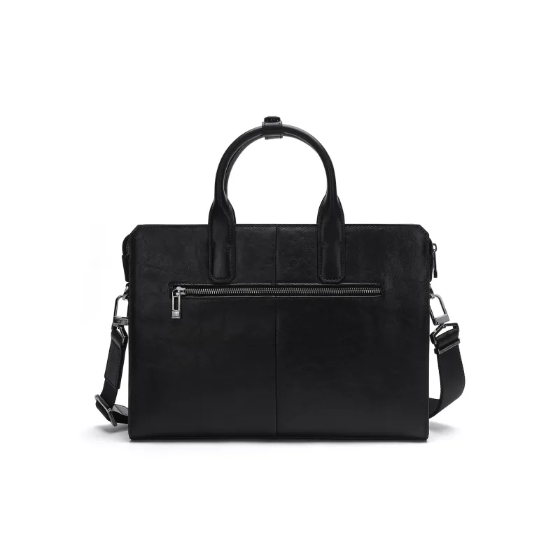 ELLE HOMME Cow Leather Official Briefcase Regular Men's Black-2
