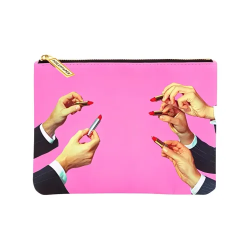 SELETTI ToiletPaper Collaboration PU Clutch Women's Pink Multicolor