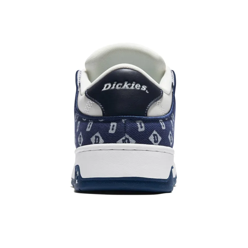 Dickies Anti Slip Wear Resistant Low Top Skateboard Shoes Men's White Blue-3