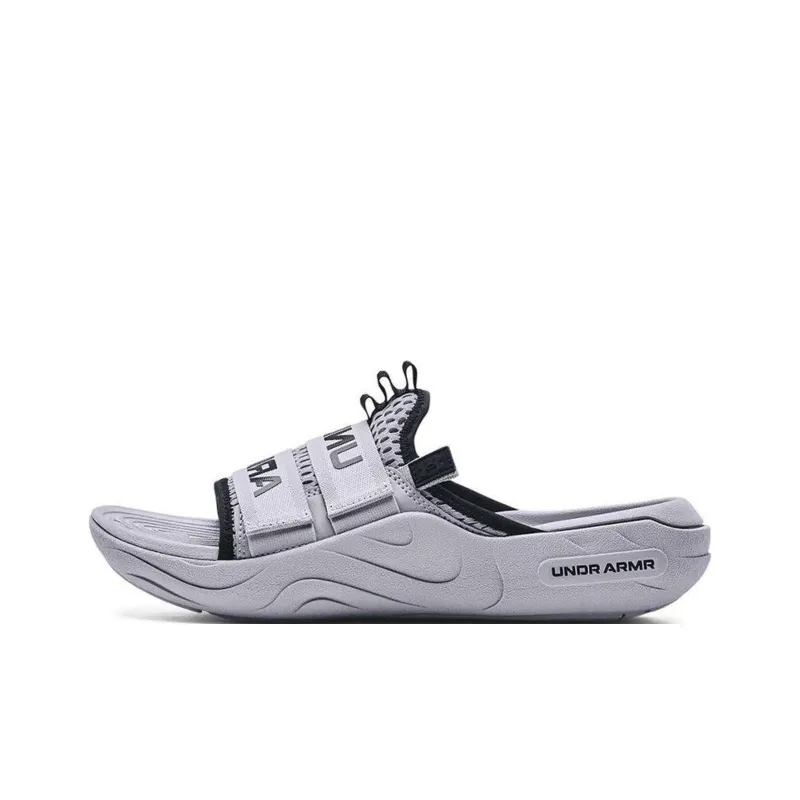 Under Armour Alpha Rubber Sole Slide Slippers Unisex Gray Black-0
