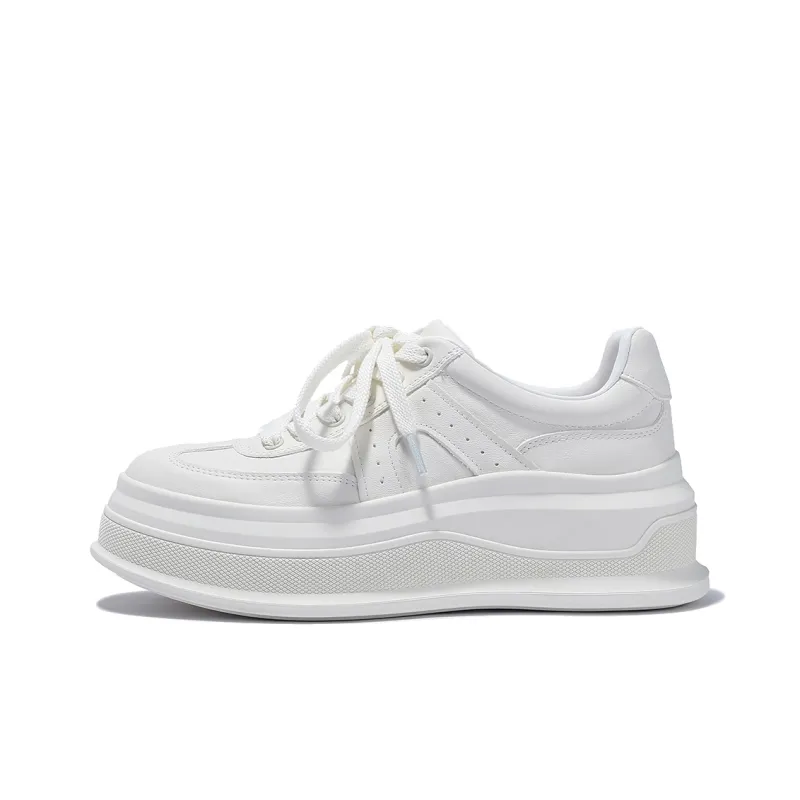 SELAIYA Low Top Skateboard Shoes Women's White-0