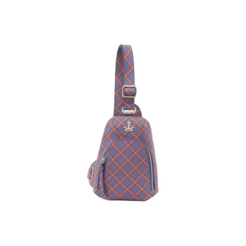 Vivienne Westwood Polyurethane Sling Bag Regular Women's Blue & Orange