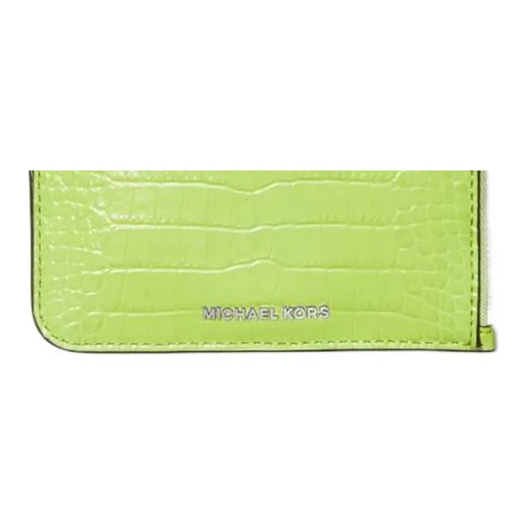 MICHAEL KORS Leather Card Holder Small Size Women's Lime-4