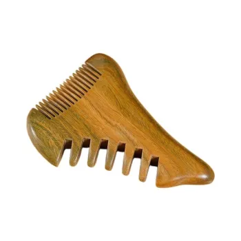 XIBI Triangular Monster Head Acupuncture Facial Wooden Comb Portable Anti-Static Comb Sandalwood Massage Head